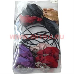 Ободок для волос с цветком (A-291) цена за упаковку 12 шт - фото 57871