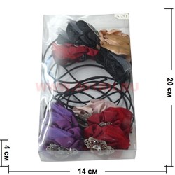 Ободок для волос с цветком (A-291) цена за упаковку 12 шт - фото 57873