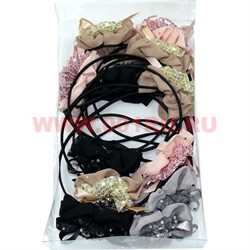 Ободок для волос с цветком (A-1405) цена за упаковку 12 шт - фото 57991