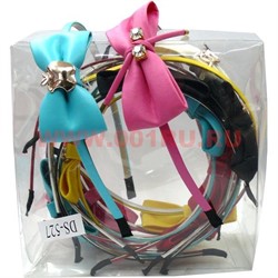 Ободок для волос с бантиком (DS-527) микс цветов цена за упаковку 12 шт - фото 58113
