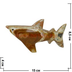 Акула из оникса, 15 см длина (6 дюймов) - фото 60268