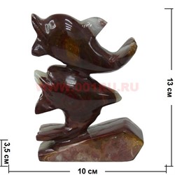 Дельфины из оникса, пара 13 см высота (5 дюймов) - фото 60277