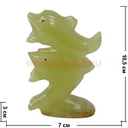 Дельфины из оникса, пара 10 см высота (4 дюйма) - фото 60300