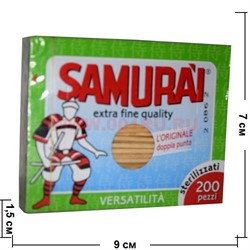 Зубочистки Samurai 200 шт (береза) - фото 60559