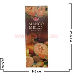 Благовония HEM "Mango Melon" (манго и дыня) 6 шт/уп, цена за уп - фото 60627