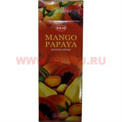 Благовония HEM "Mango Papaya" (манго и папайя) 6 шт/уп, цена за уп - фото 60649