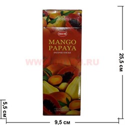 Благовония HEM "Mango Papaya" (манго и папайя) 6 шт/уп, цена за уп - фото 60650