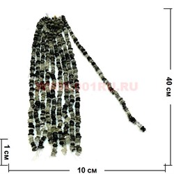 Нитка бусин волосатый агат  цена за 1 нитку, натуральный камень - фото 60670