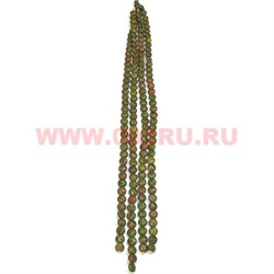 Нитка бусин яшма зеленая "таблетка" цена за 1 нитку, натуральный камень - фото 60867