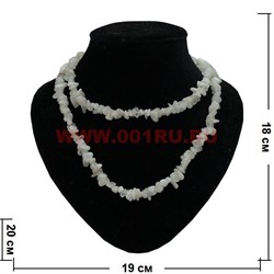 Нитка бусин лунный камень 80 см натуральный камень - фото 60933