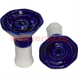 Чашка керамическая для кальяна сине-белая 10 см - фото 60945