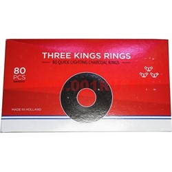 Уголь для кальяна Three Kings Rings 80 таблеток 44 мм (Голландия) - фото 60978