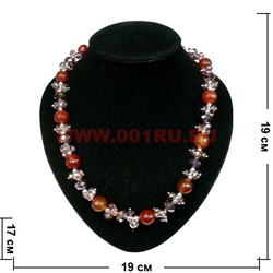 Бусы из сердолика и циркония - фото 61268