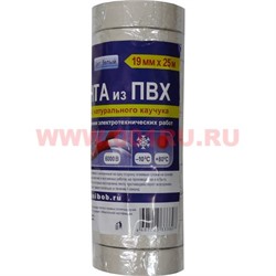 Изолента из ПВХ Юнибоб (клей каучук) белая 19 мм 25 м, цена за 10 шт (Unibob) - фото 61628