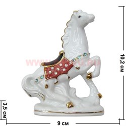 Конь фарфор со стразиками 10 см (920) 3 цвета - фото 61829