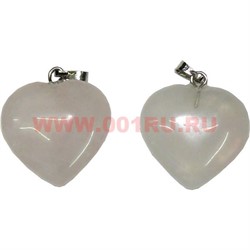 Сердечки 2,3 см из розового кварца (подвески) цена за 2 штуки - фото 62041