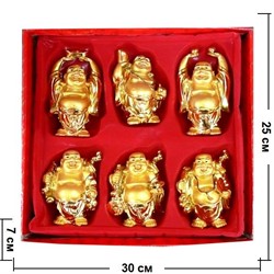 Нэцке Хотей 10см 6 в 1, иммитация золота - фото 62465