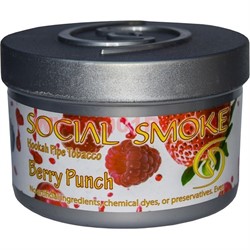 Табак для кальяна Social Smoke 250 гр "Berry Punch" (USA) малина клубника - фото 63208