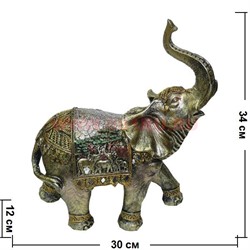 Слон с поднятым хоботом (843 A) из полистоуна - фото 63376