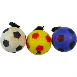 Мячик с веревкой, цена за 12 шт, цвета миксом - фото 63530