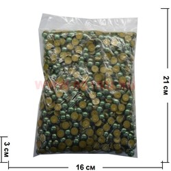 Жемчужины бусы "половинки" 12 мм "зеленые темные" 500 гр - фото 64896