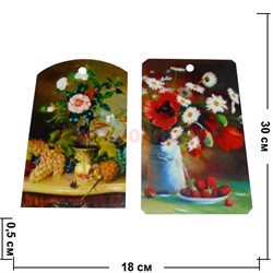 Доска разделочная "Цветы в вазе" в ассортименте - фото 64952