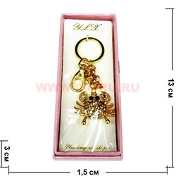 Брелок "Краб", стразы, 6 штук в уп.,цена за штуку - фото 65259