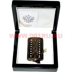 Зажигалка "TIGER" с бронзовым орнаментом со стразами - фото 65723