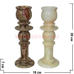 Подсвечник из оникса 20 см - фото 65885