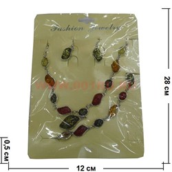 Набор: Колье и серьги из натур.янтаря мелкие камни - фото 66026