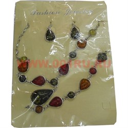 Набор: Колье и серьги из натур.янтаря мелкие камни - фото 66064