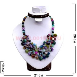 Колье из натурального камня 45 см  агат - фото 66140