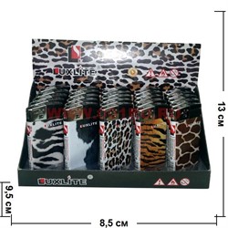 Зажигалка газовая Luxlite "шкуры животных" 25 шт/уп - фото 66460