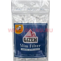 Фильтры угольные для сигарет слим Gizeh 6 мм (Германия) 120 штук - фото 66832