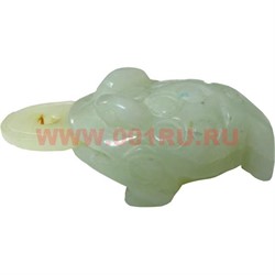 Жабка с монетой из нефрита 6 см - фото 67163