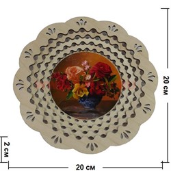 Тарелка с росписью "Цветы" - фото 67347