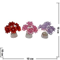 Кристалл "Цветок" 10 см, 4 цвета, цена за шт - фото 67704