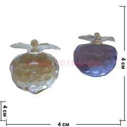 Кристалл "Яблоко" 4 см цвета миксом - фото 67725