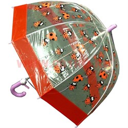 Зонт детский прозрачный трость 4 цвета (DW-0425) цена за 12 шт - фото 68896