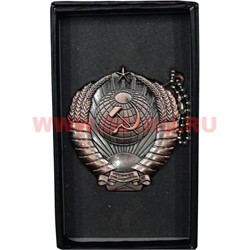 Зажигалка газовая турбо "герб СССР" в коробочке - фото 69461