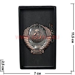 Зажигалка газовая турбо "герб СССР" в коробочке - фото 69462