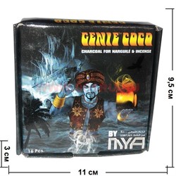 Уголь для кальяна Mya 16 кубиков Genie Coco кокосовый - фото 69910