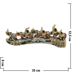 7 слонов на мосту 35 см (KL-1062) из полистоуна - фото 70226