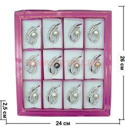 Брошь из речного жемчуга со стразами, цена за 12 штук - фото 70894