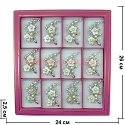 Брошь из речного жемчуга со стразами и перламутром "ветка сакуры", цена за 12 штук - фото 70910