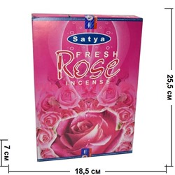 Благовония Satya Fresh Rose (Свежая Роза) 12уп х 20 гр, цена за 12 уп - фото 71249