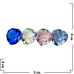 Кристалл "Сердце" 8см (цвета в ассортименте) - фото 71487
