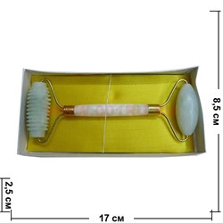 Массажер двойной из нефрита (гладкий+ежик) - фото 71693