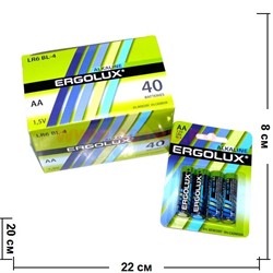 Батарейки Ergolux алкалиновые АА 40 шт, цена за уп из 48 шт - фото 71696