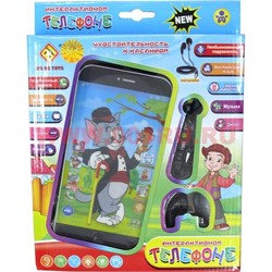 Игрушка смартфон "Том и Джерри" с наушниками многофункциональная, 96 шт/кор - фото 71927